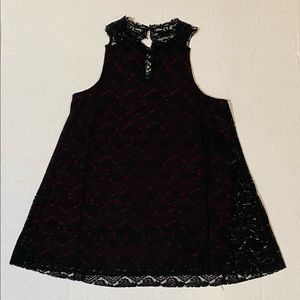 Red and Black Lace Dress